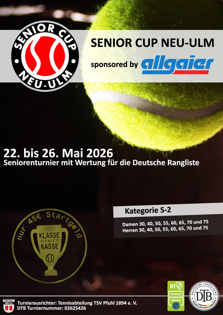Senior Cup Neu-Ulm 2026 sponsored by allgaier